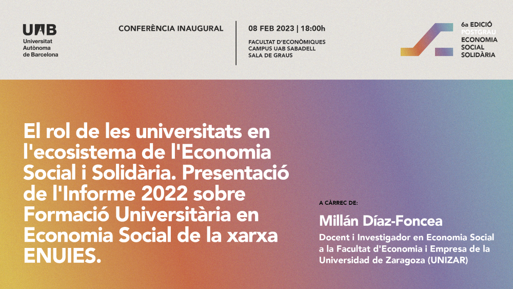 Conferència inaugural: El rol de les universitat en l'ecosistema de l'Economia Social i Solidària