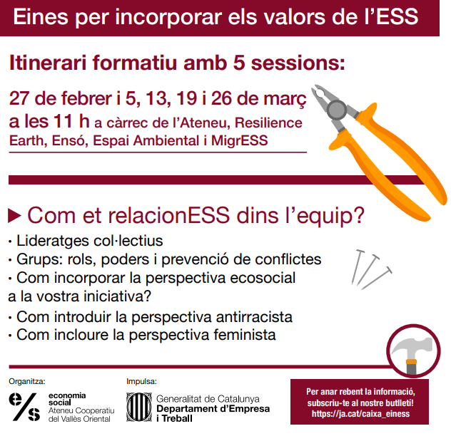 Eines per incorporar els valors de l'ESS: Caixa d'EinESS - Ateneu Cooperatiu del Vallès Oriental