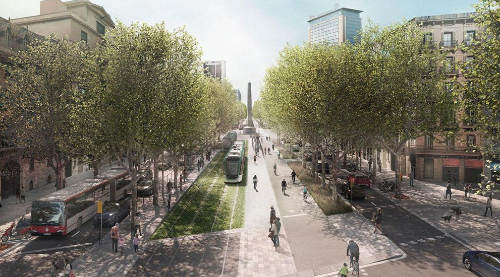 Una simulació gràfica de com quedaria el projecte del tramvia per la Diagonal. Ajuntament de Barcelona