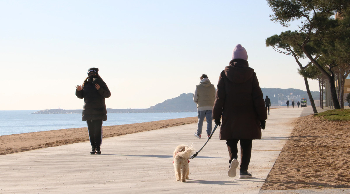 Gent passejant pel tram del passeig de Platja d'Aro reparat. Gemma Tubert (ACN)