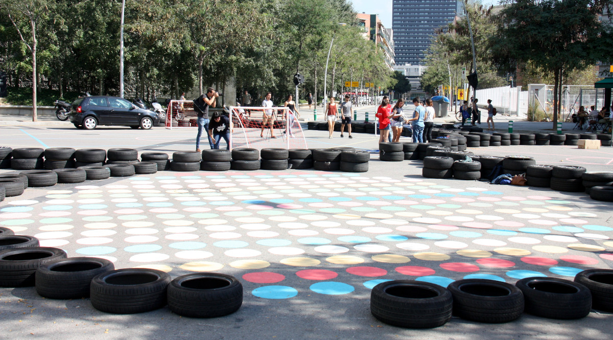 Zona d'esbarjo a la Superilla de Poblenou. ACN